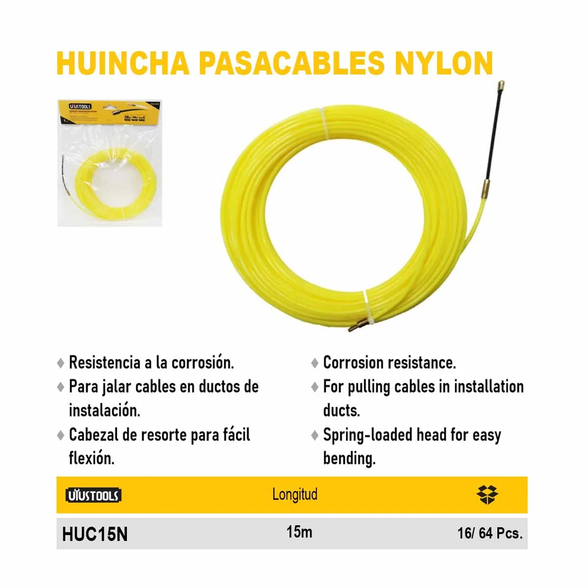 HUINCHA PASACABLES NYLON UYUST 15M