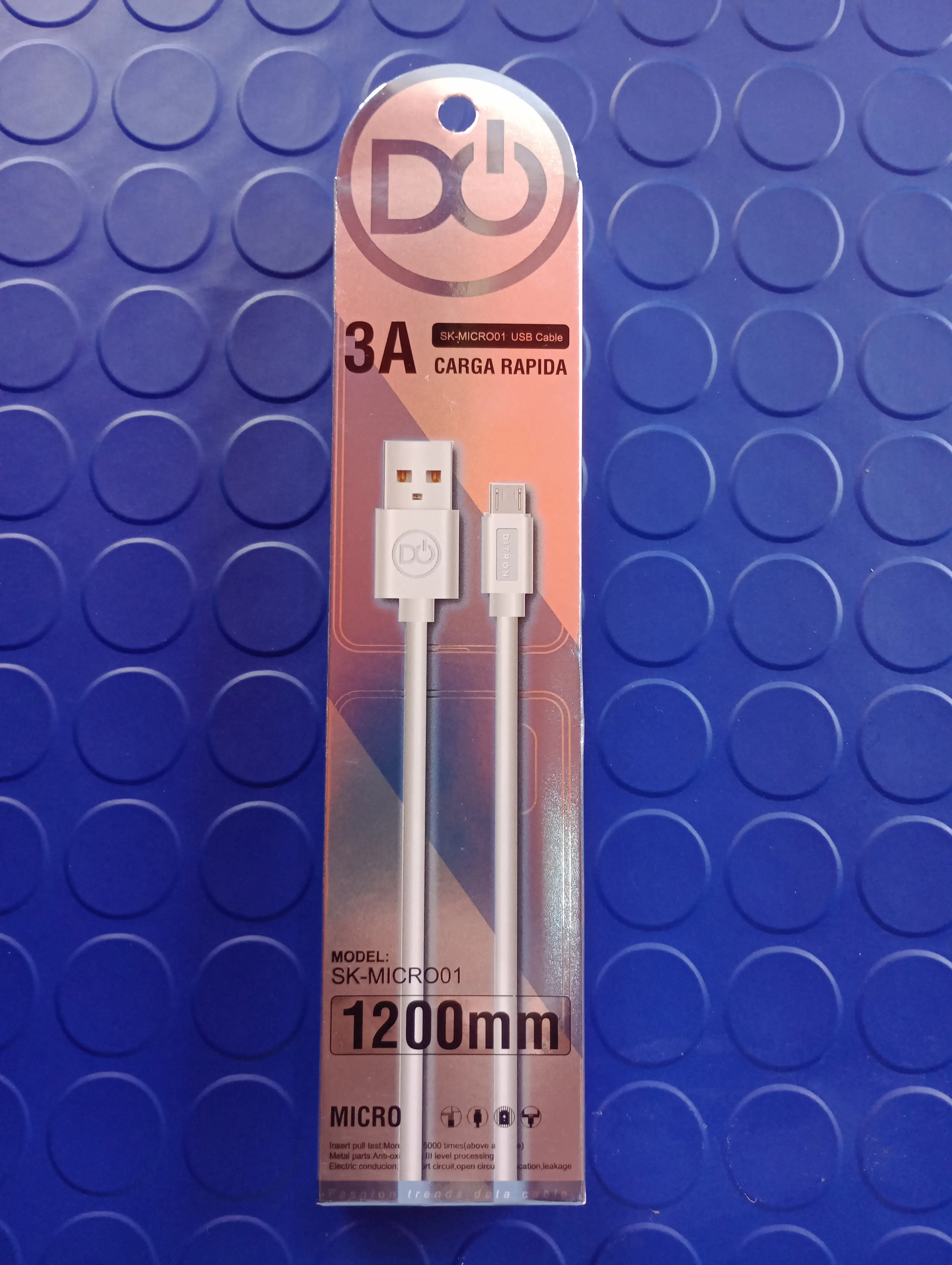 Cable cargador usb A micro usb carga rapida 1.2 metros