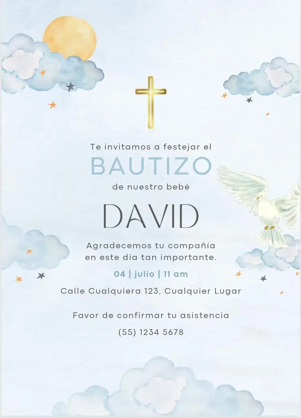 Invitación en video y estática de Bautizo  3