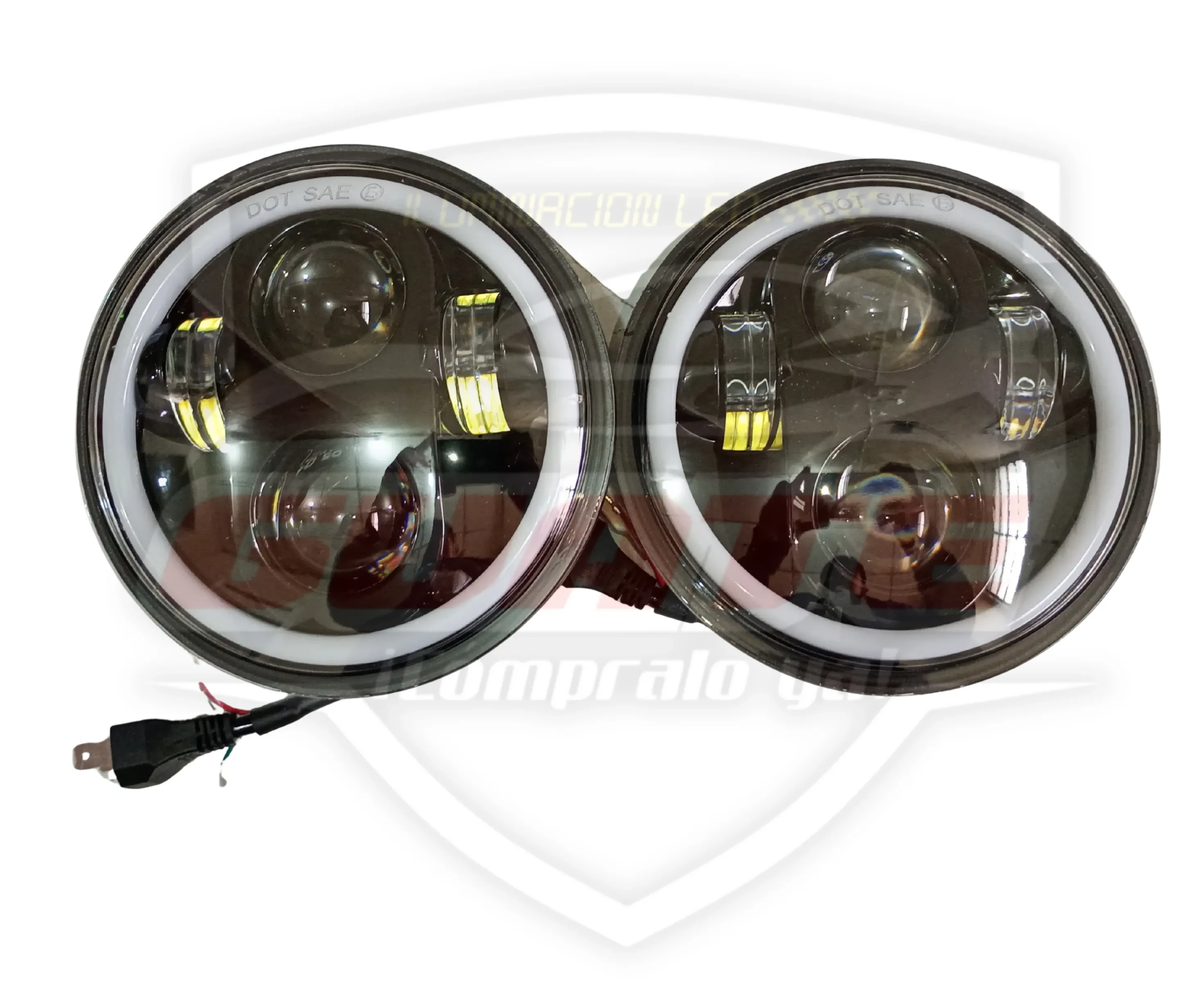 SILVINES REDONDOS 5.5" PULGADAS DELUXE "DRL AMARILLO Y BLANCO" 2