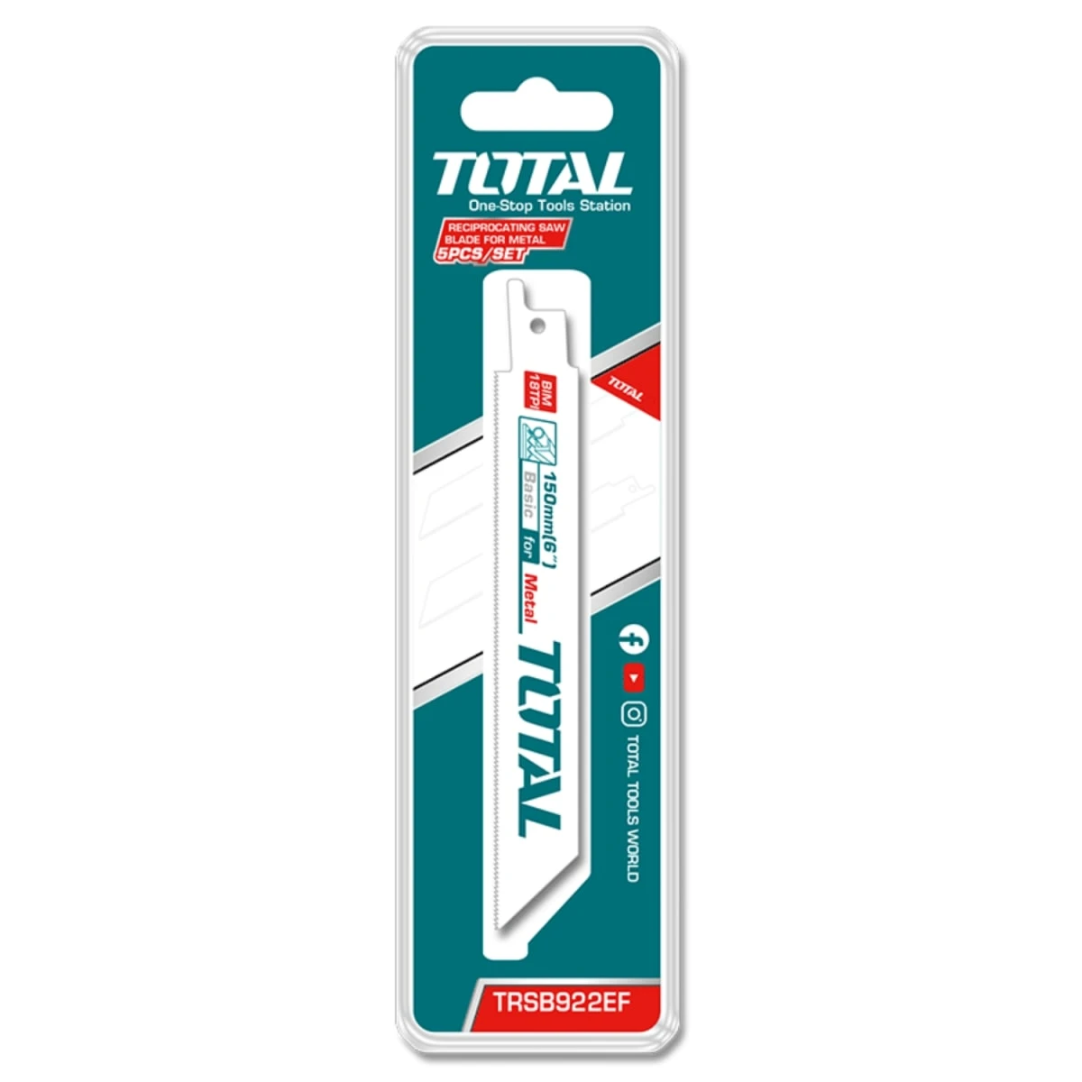 TRSB922EF Set de cuchillas de metal para sierra sable 5pcs total