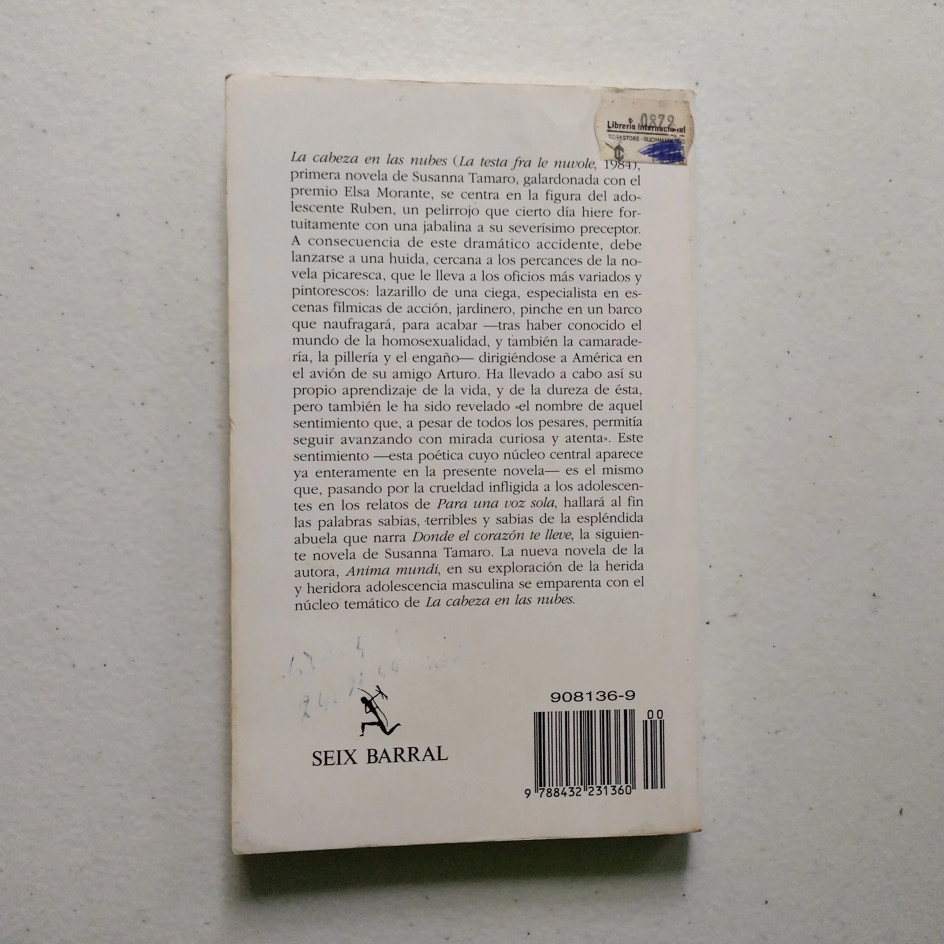 La cabeza en las nubes, Susanna Tamaro, usado  2