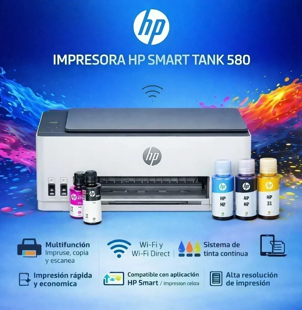 IMPRESORA HP MULTIFUNCIONAL SMART TANK 580 WIFI