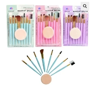 KIT DE BROCHAS CON APLICADOR MAKEUP BRUSH COQUILLES DE COLORES