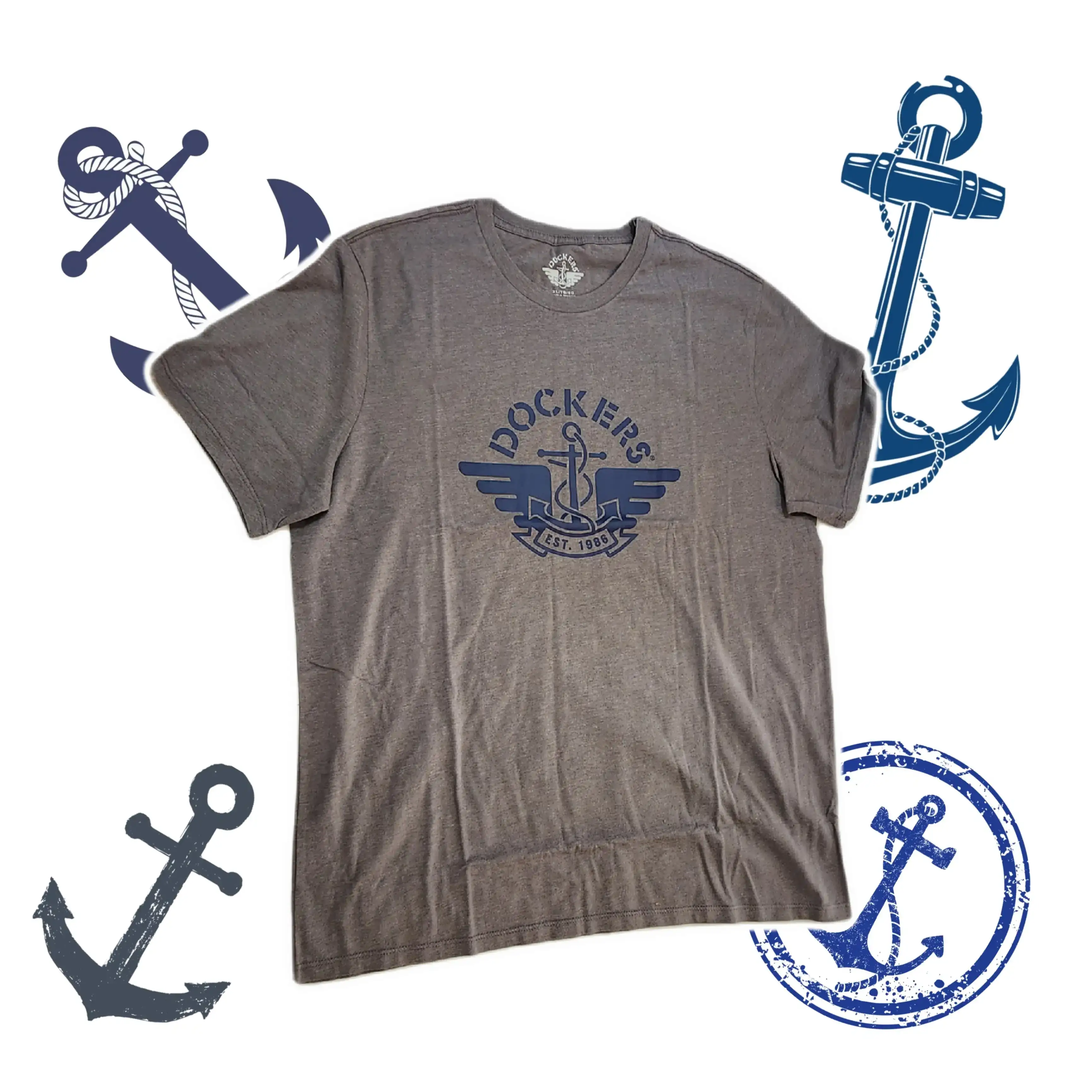 Playera gris ancla