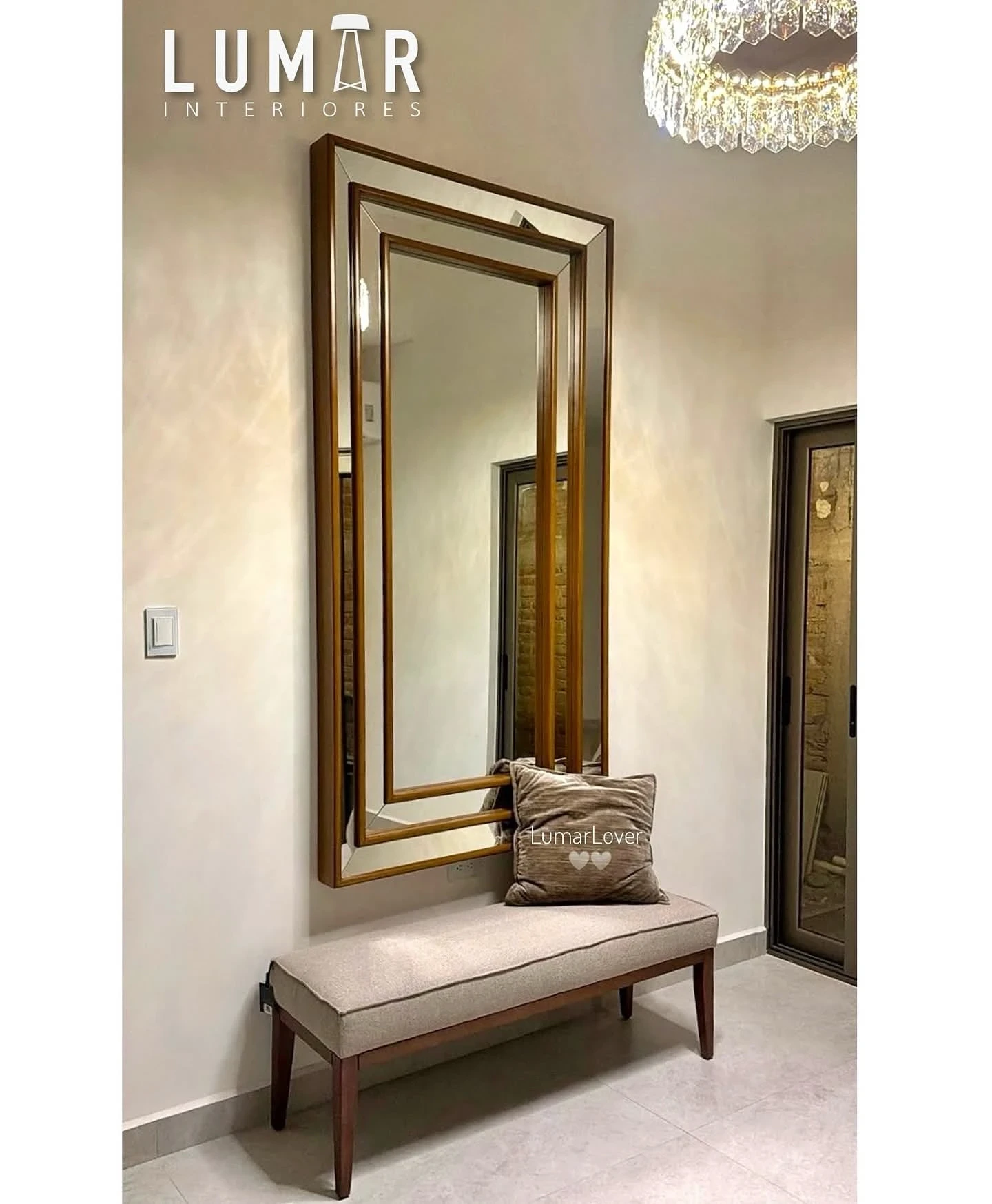 DIAMANTE color Caoba 2x1 metro Espejo  2