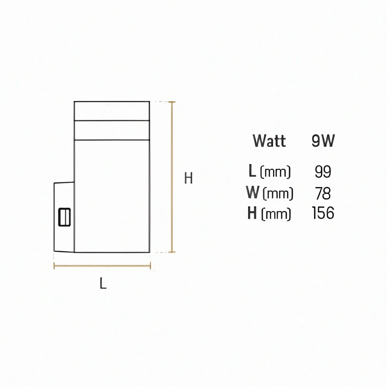 APLIQUE LED ANTAR SINGLE SQ 9W LUZ CALIDA 3000K 3