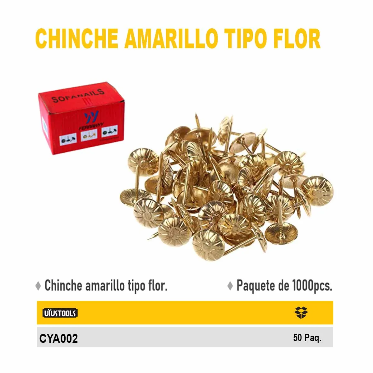 CHINCHE AMARILLO TIPO FLOR(50) 