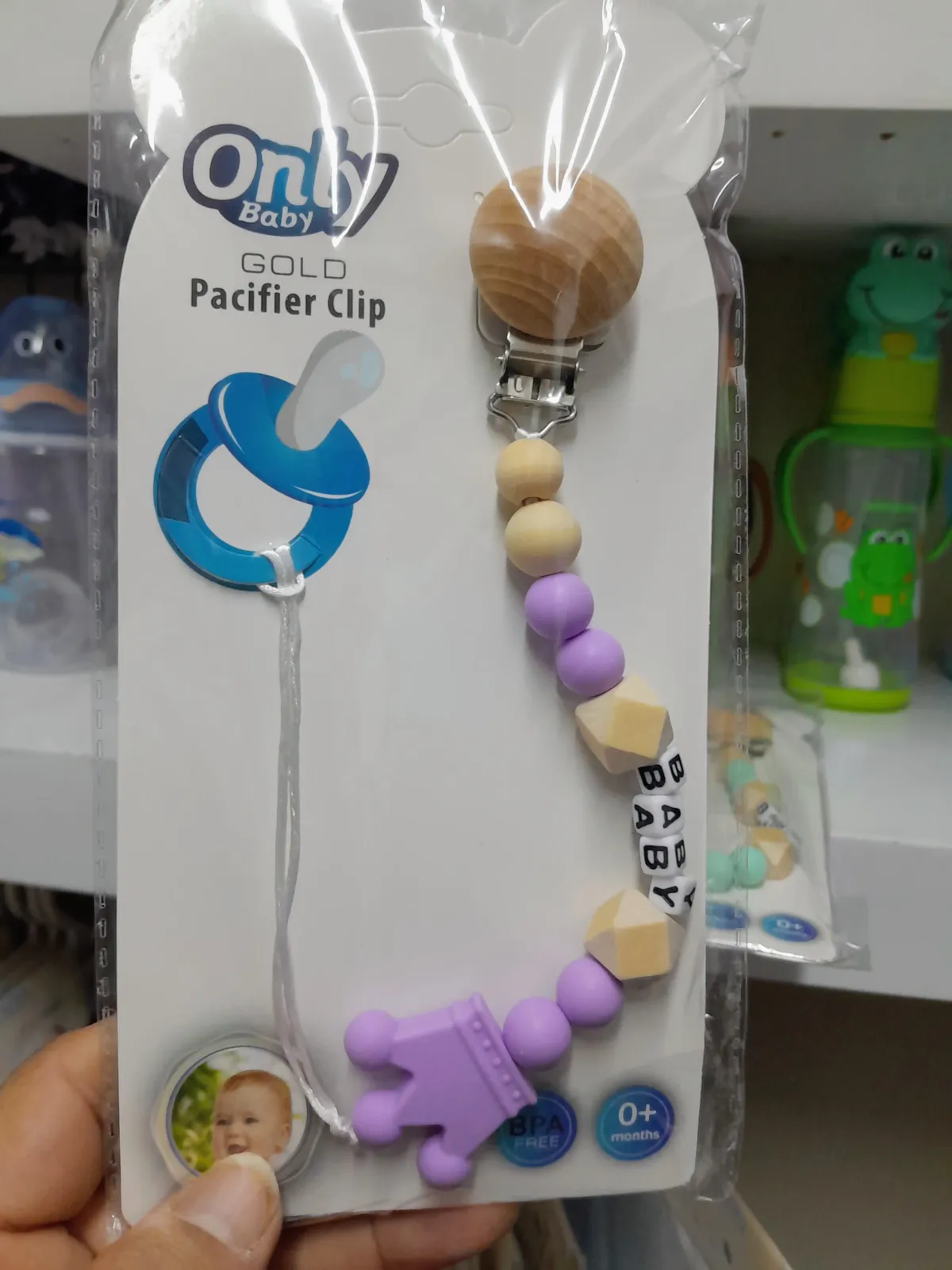 Portachupetes de silicona y madera 3