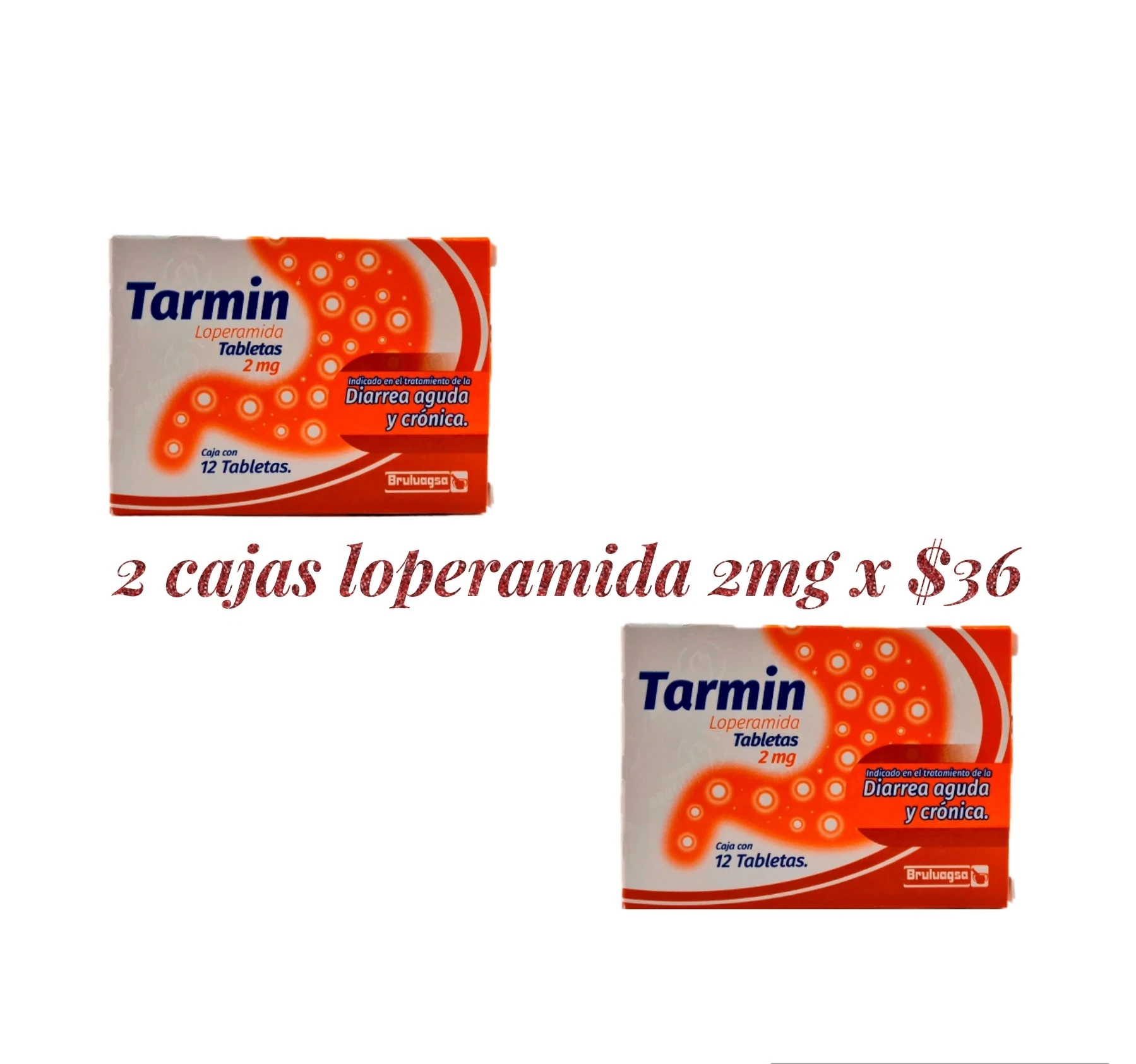 2 cajas Loperamida 2mg / 12 tabletas