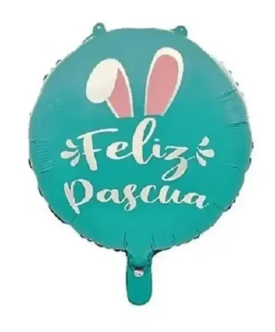 Globo metalizado "Feliz Pascua" 45 cm 