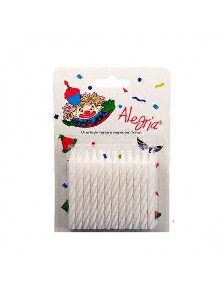 Velas para pastel Candles Alegría blanca 24 pz