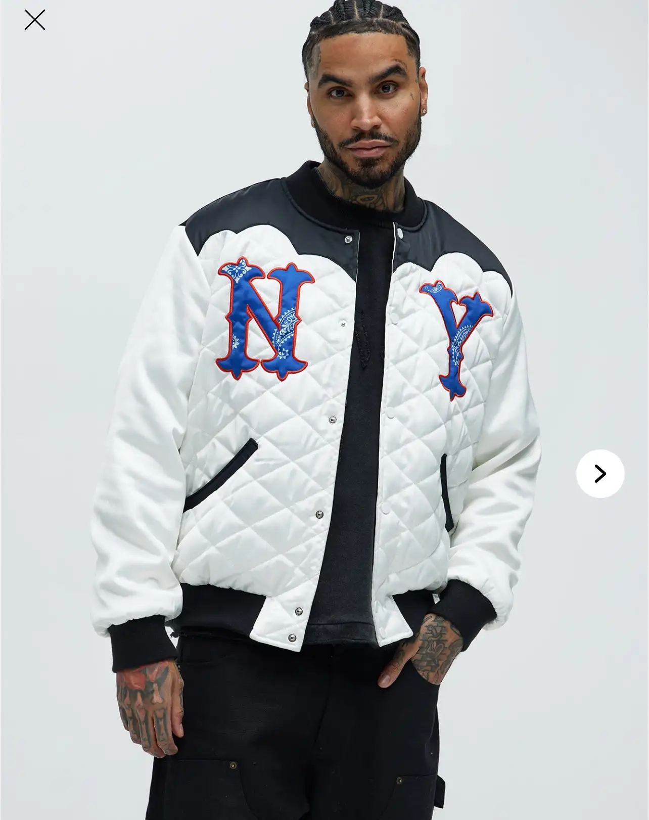  Quilted Western Jacket - White/combo