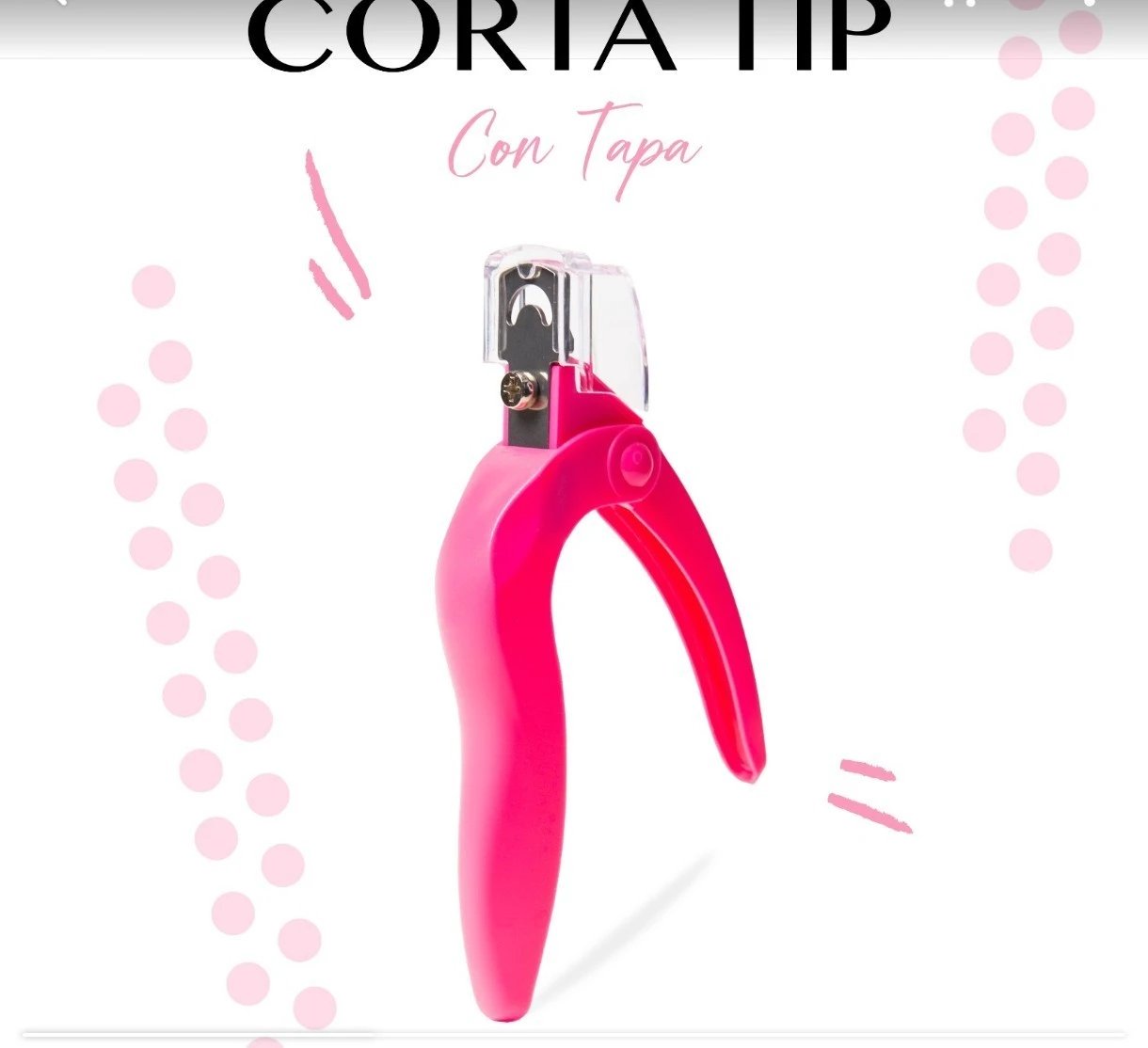 corta tips con tapa  rosa 