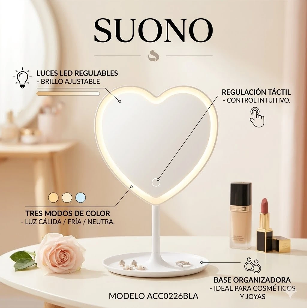 ESPEJO CORAZON SUONO 