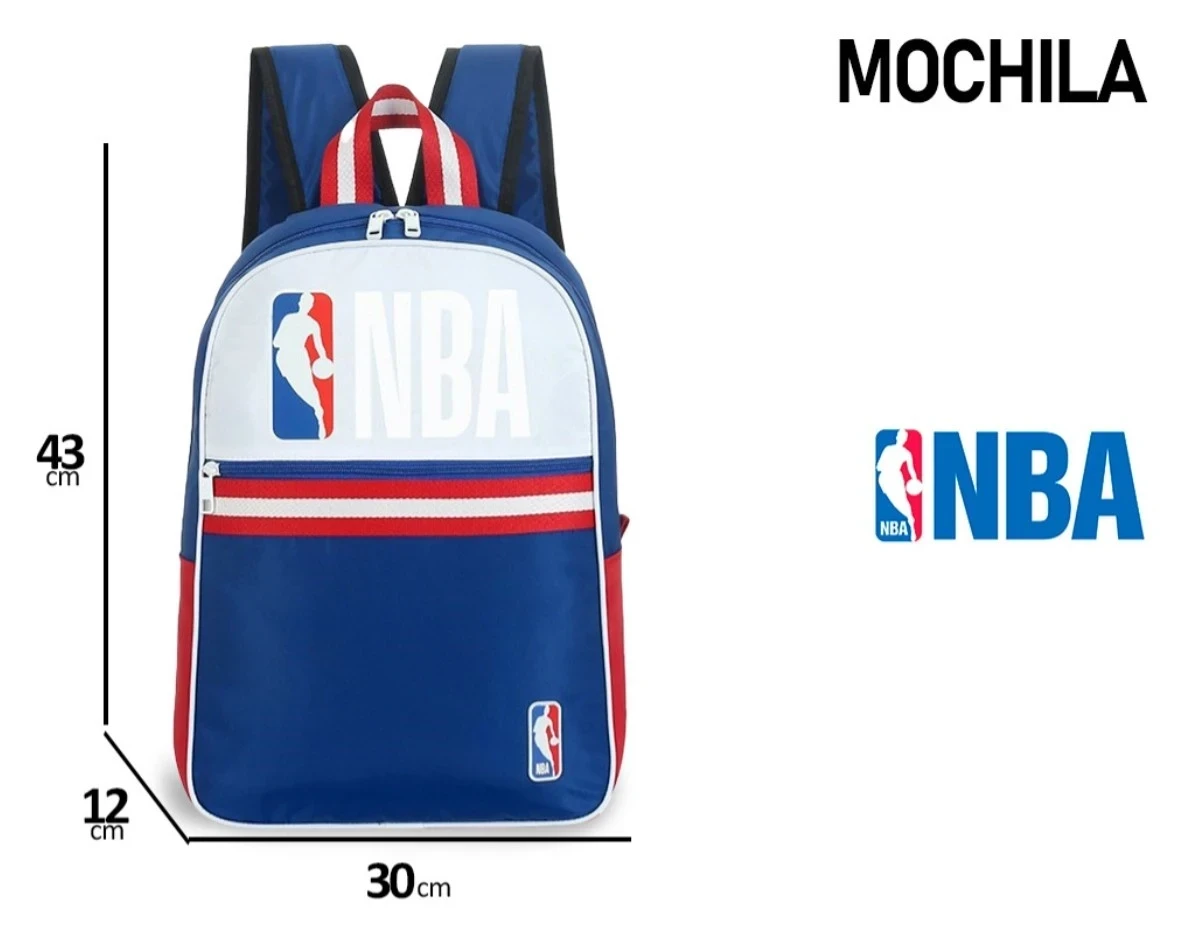 Mochila Urbana Nba Oficial Portanotebook Importada Blanco/azul Lis17o 7