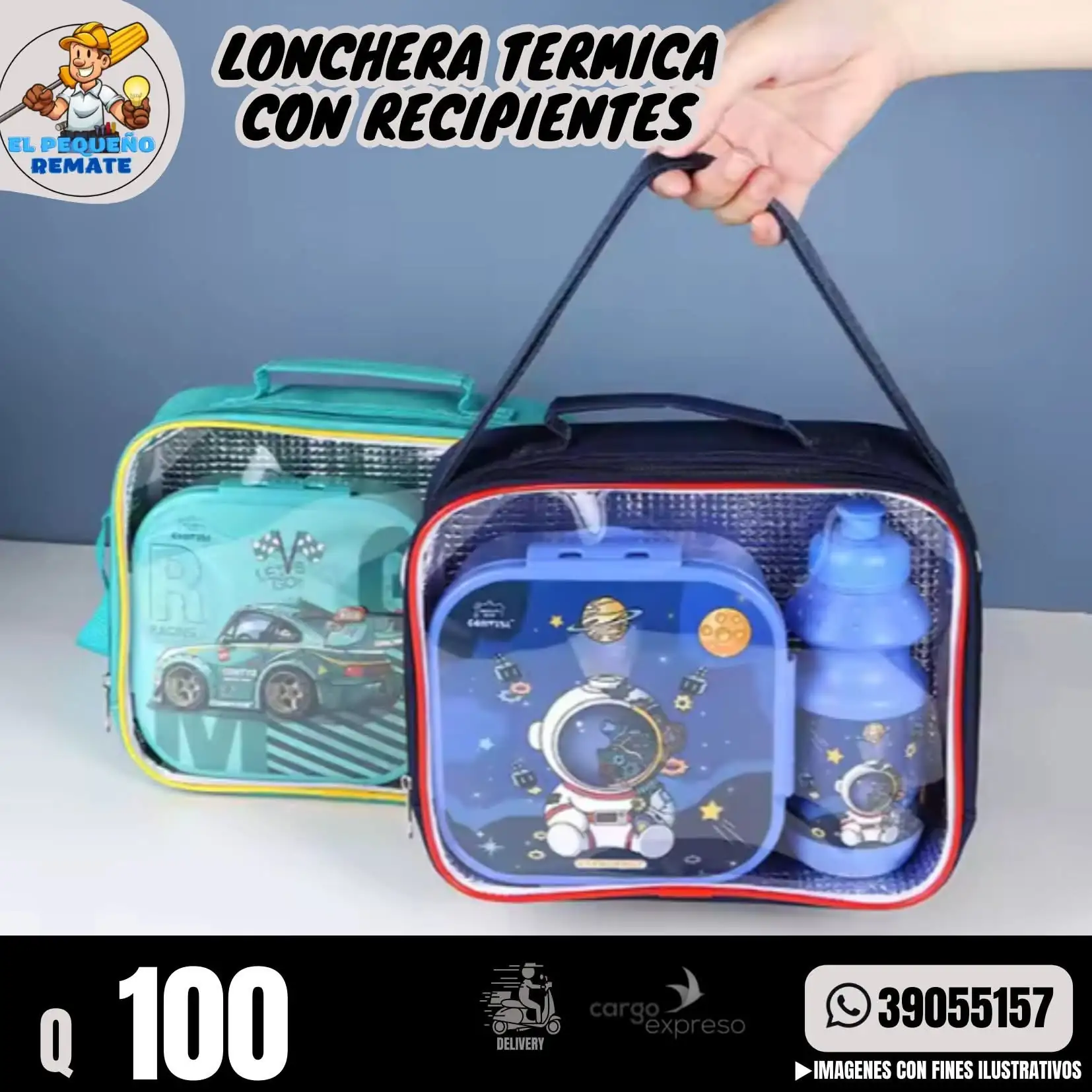 LONCHERA TÉRMICA CON RECIPIENTE 2