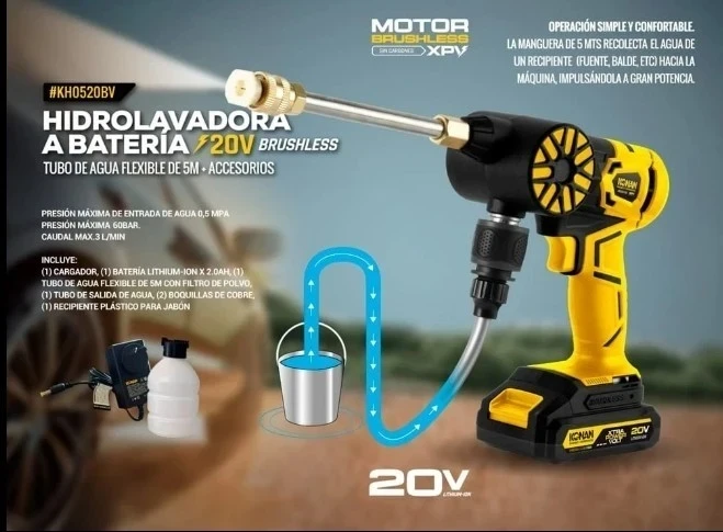 HIDROLAVADORA A BATERIA KONAN KH0520BV C/ACCESORIOS 