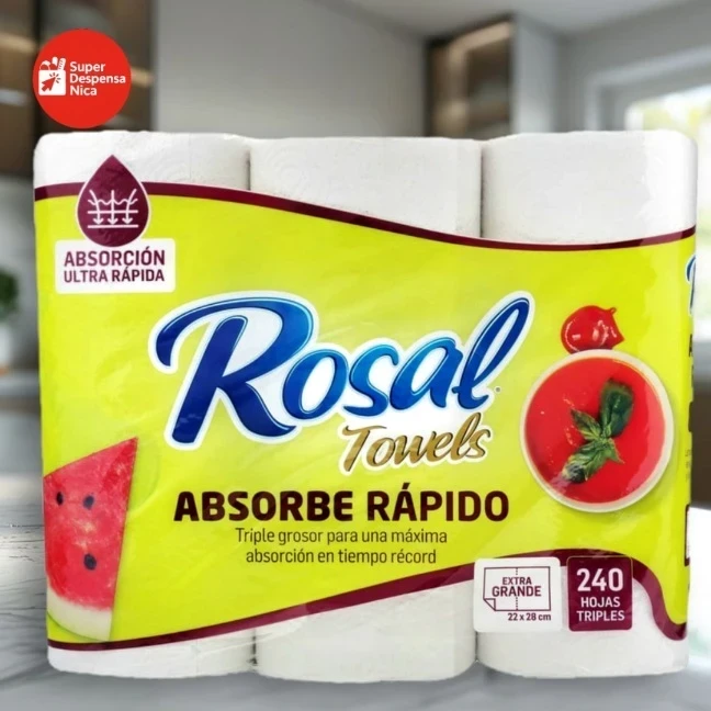 Papel Toalla Rosal Tripack 
