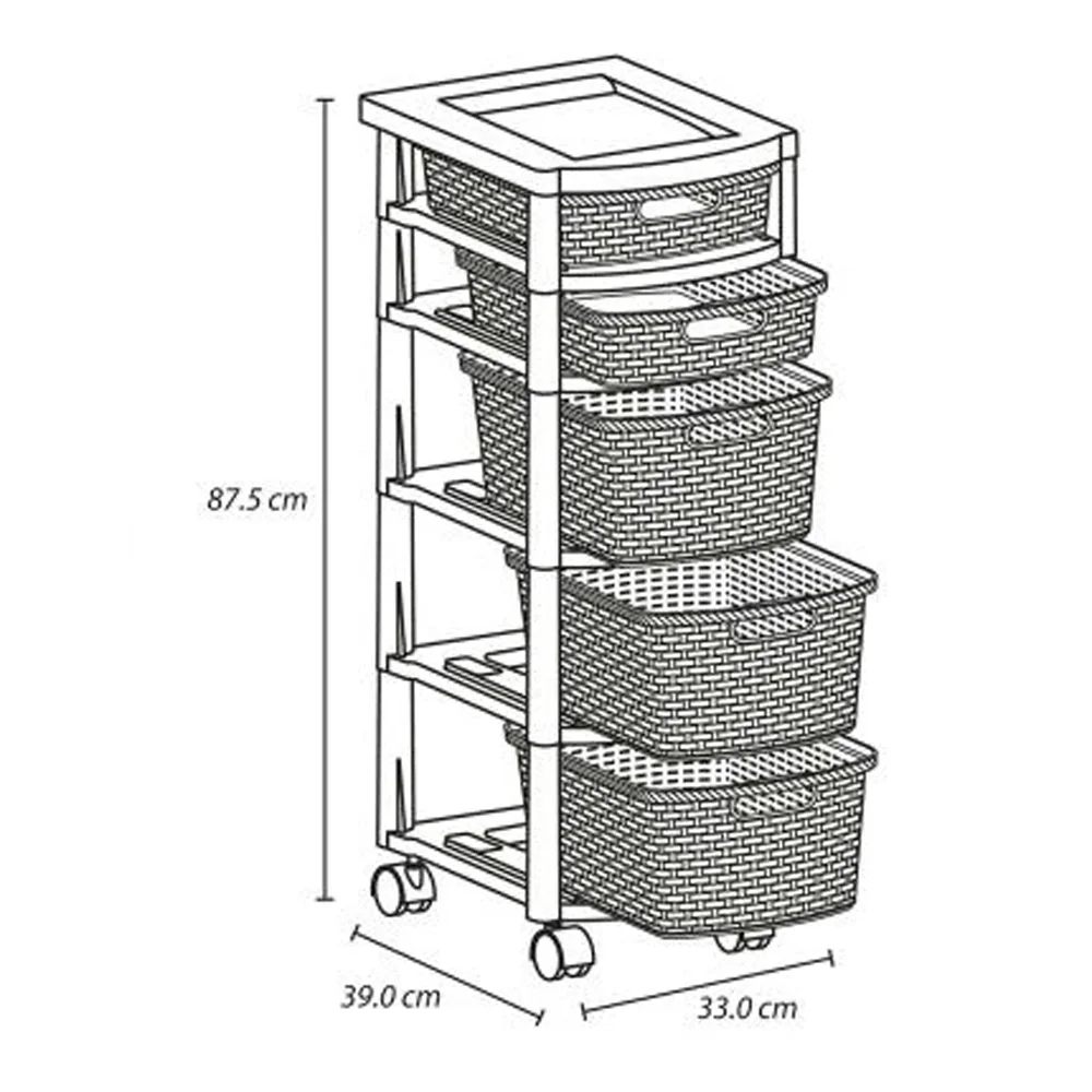 Cajonero 5 Gavetas 2P/3G Rattan  4