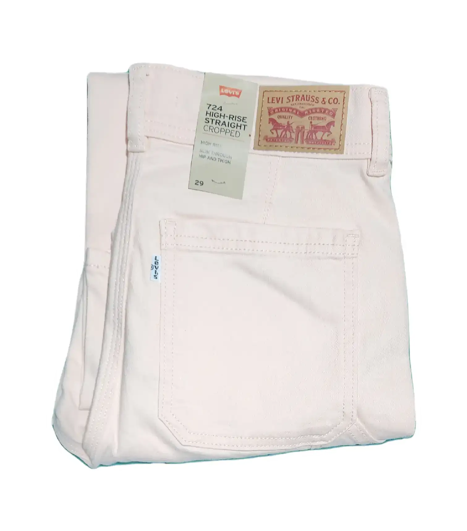 Jeans dama Modelo 724 high rise straight  rosa claro 2