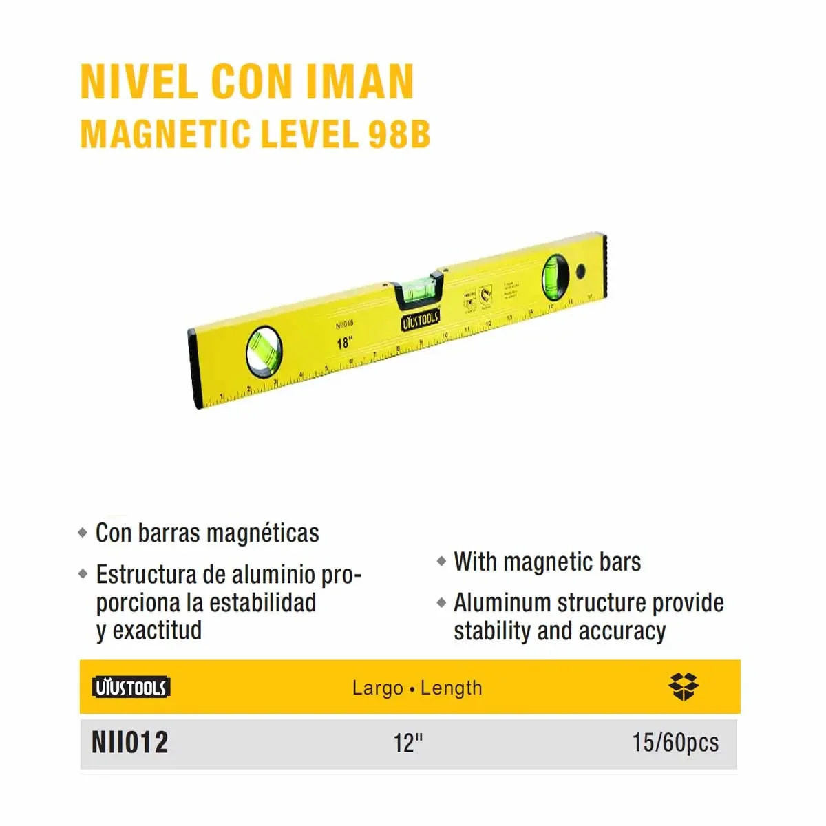 NIVEL CON IMAN UYUST 12" 204 mm