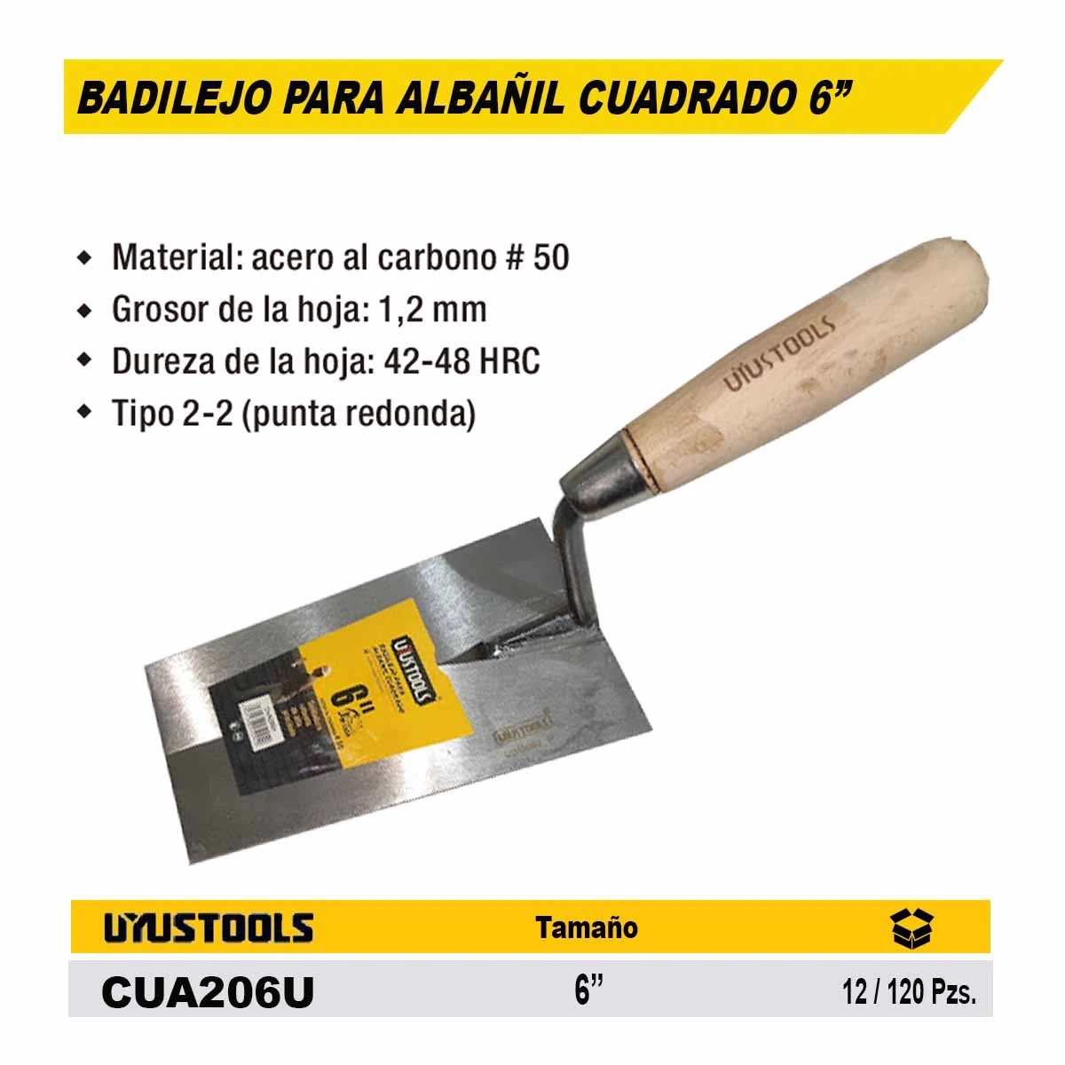 CUCHARA ALBAÑIL Barrilejo CUAD UYUST M/M 6"