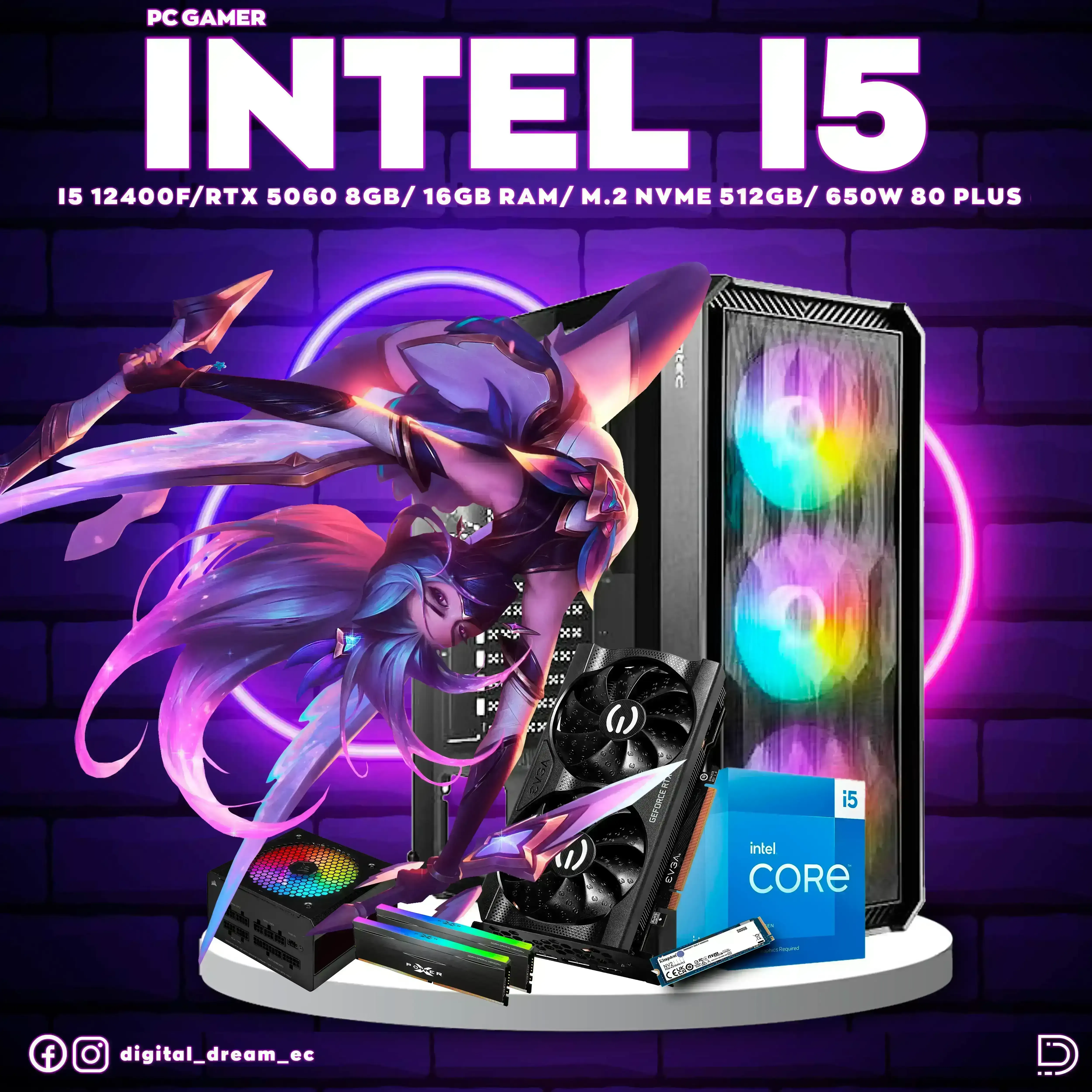 I5 12400F RTX 5060 8GB M.2 512GB 
