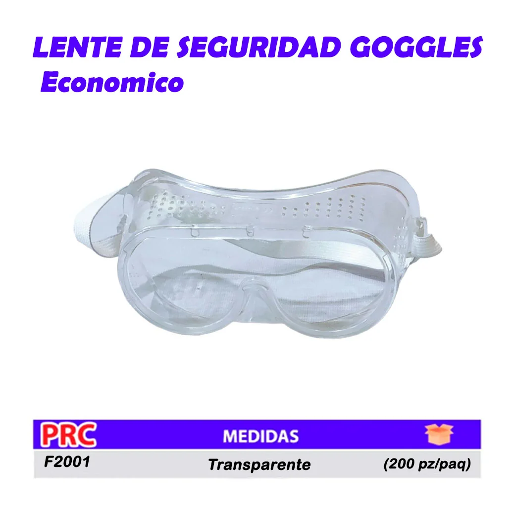 LENTE DE SEGURIDAD GOGGLES Economico Transparente