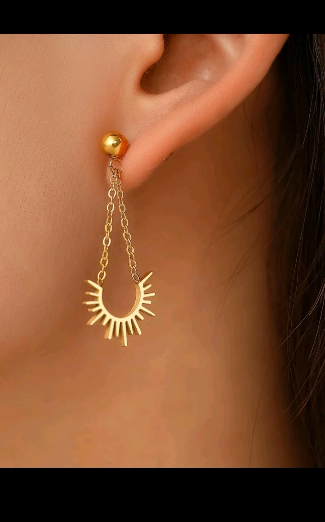 Aretes Borla diseño de campana colgante/Sol 2