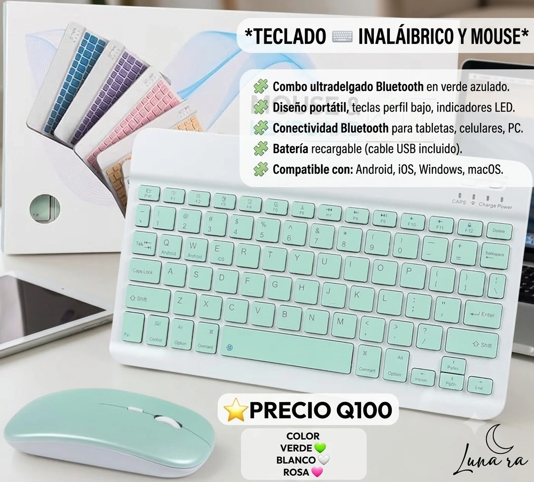 TECLADO  ⌨️ INALÁMBRICO CON MOUSE 