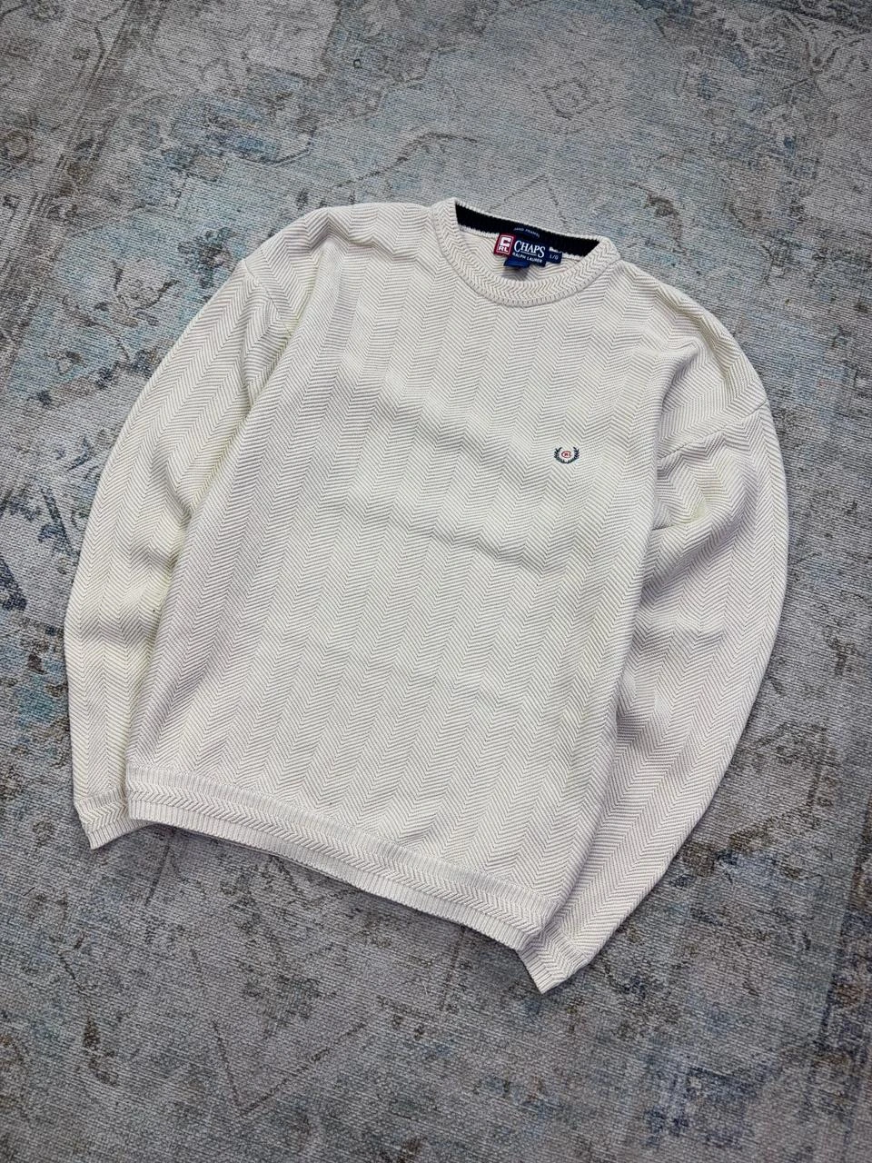 CHAPS RALPH LAUREN VINTAGE HERRINGBONE CREWNECK SWEATER 6