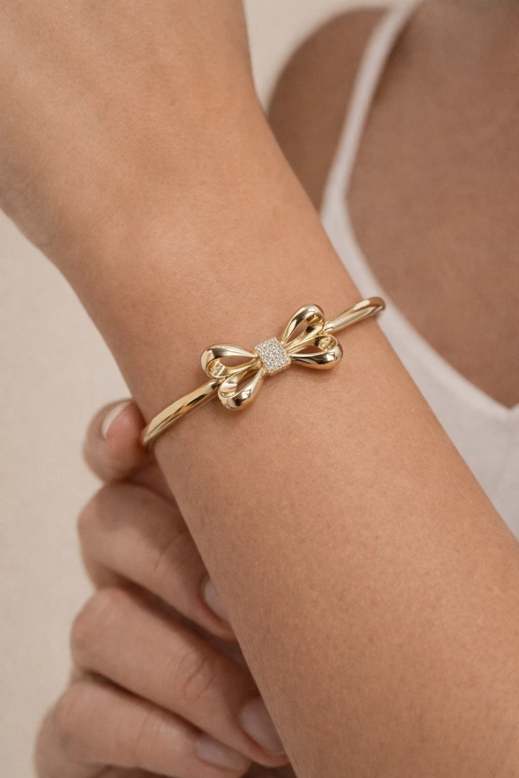 Brazalete oro laminado circón 