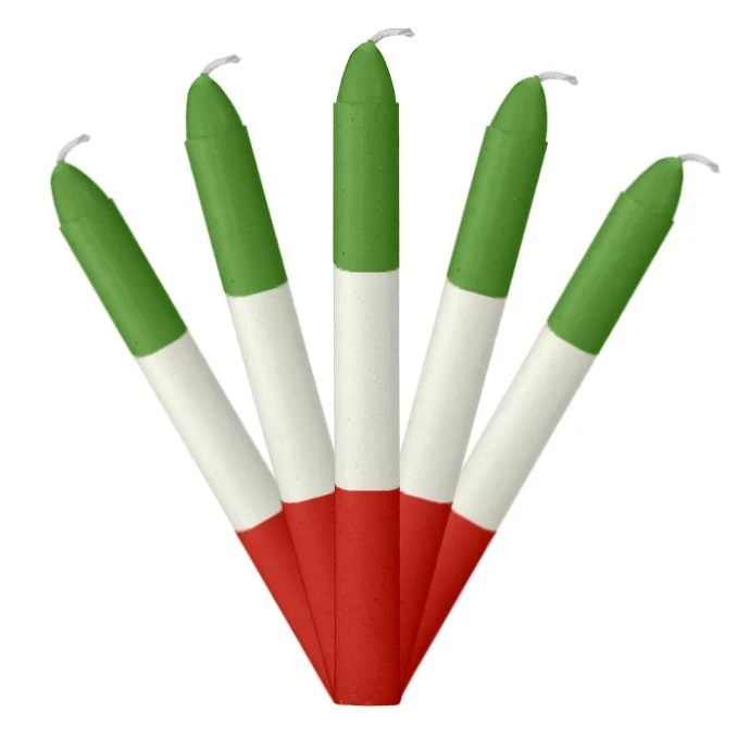 Vela Combinada Verde Blanco Rojo Nº4