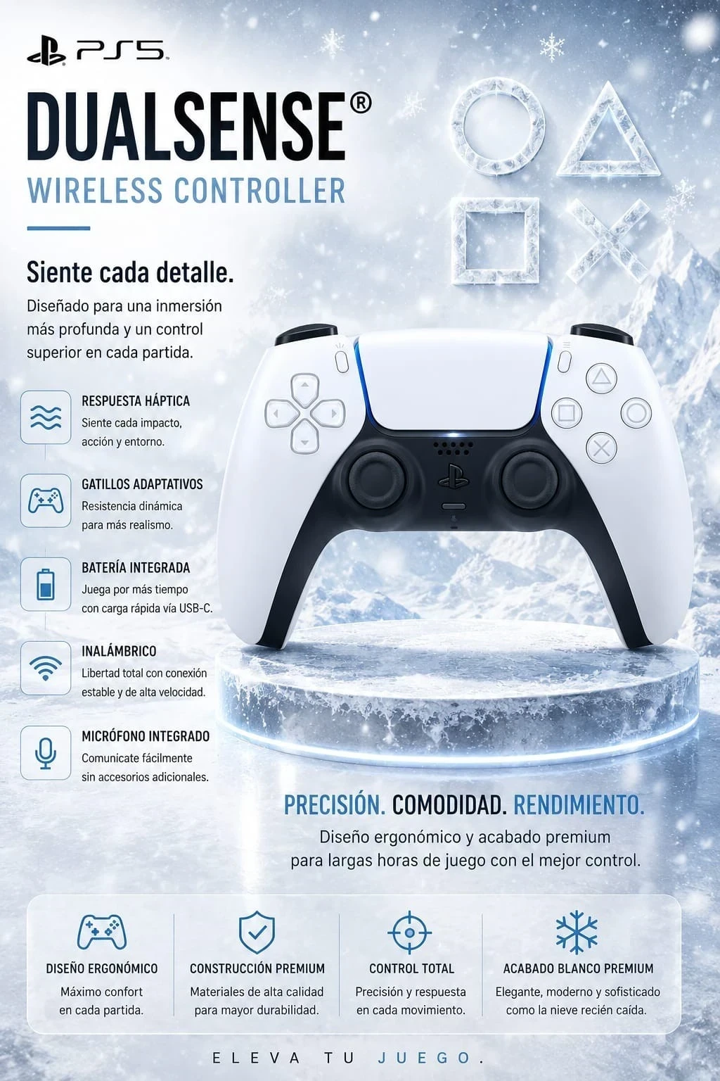 JOYSTICK PS5 DUAL SENSE WHITE 