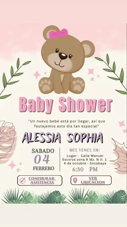 Invitación en video y estática Baby Shower