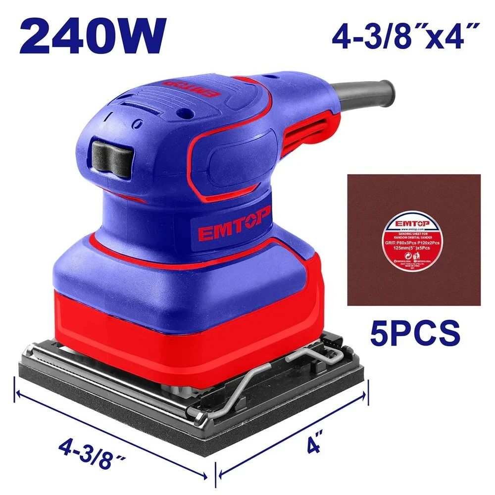 LIJADORA DE PALMA, 1/4 DE HOJA, ORBITAL, 240 WATTS. MARCA EMTOP