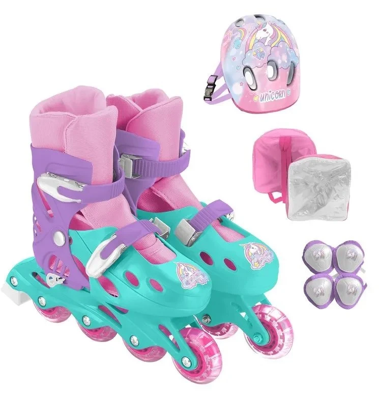 Mochila Roller unicornio regulable + kit de protección 