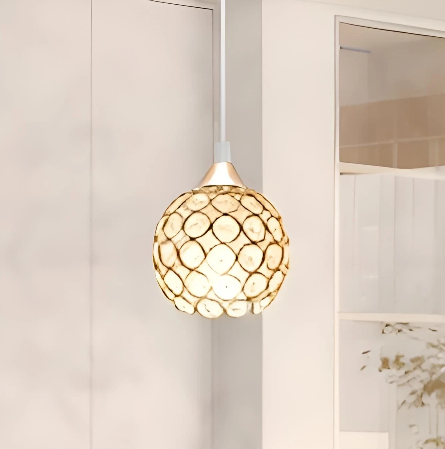 LAMPARA COLGANTE DORADA 1L E27