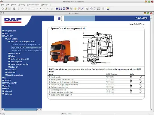 DAF CATALOGO DE PARTES 11/2015 HASTA 2018