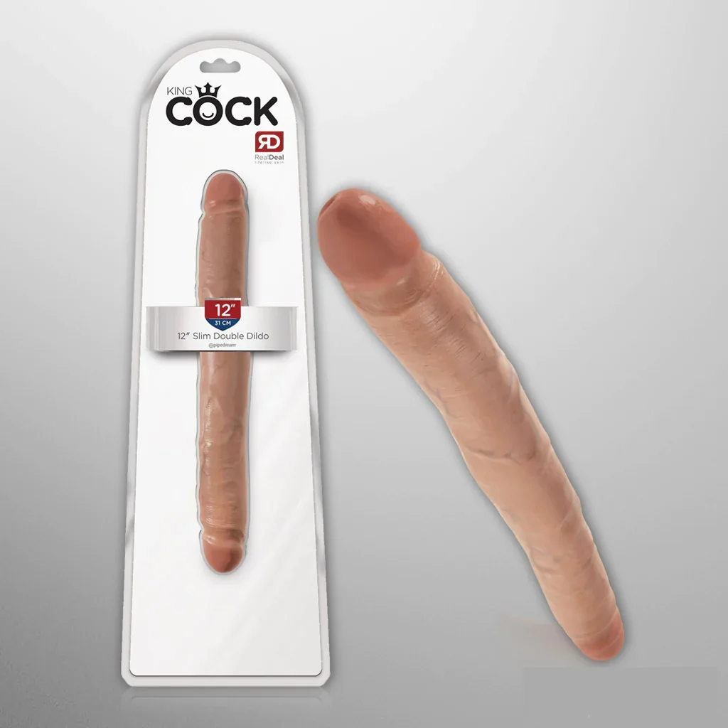 King Cock 12″ Slim Double Diîdo – Tan
