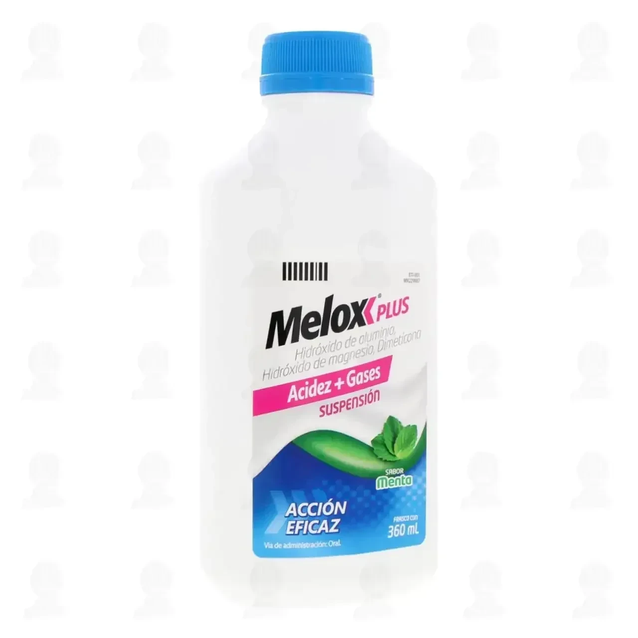 Melox Plus Suspensión Sabor Menta, 360 ml.