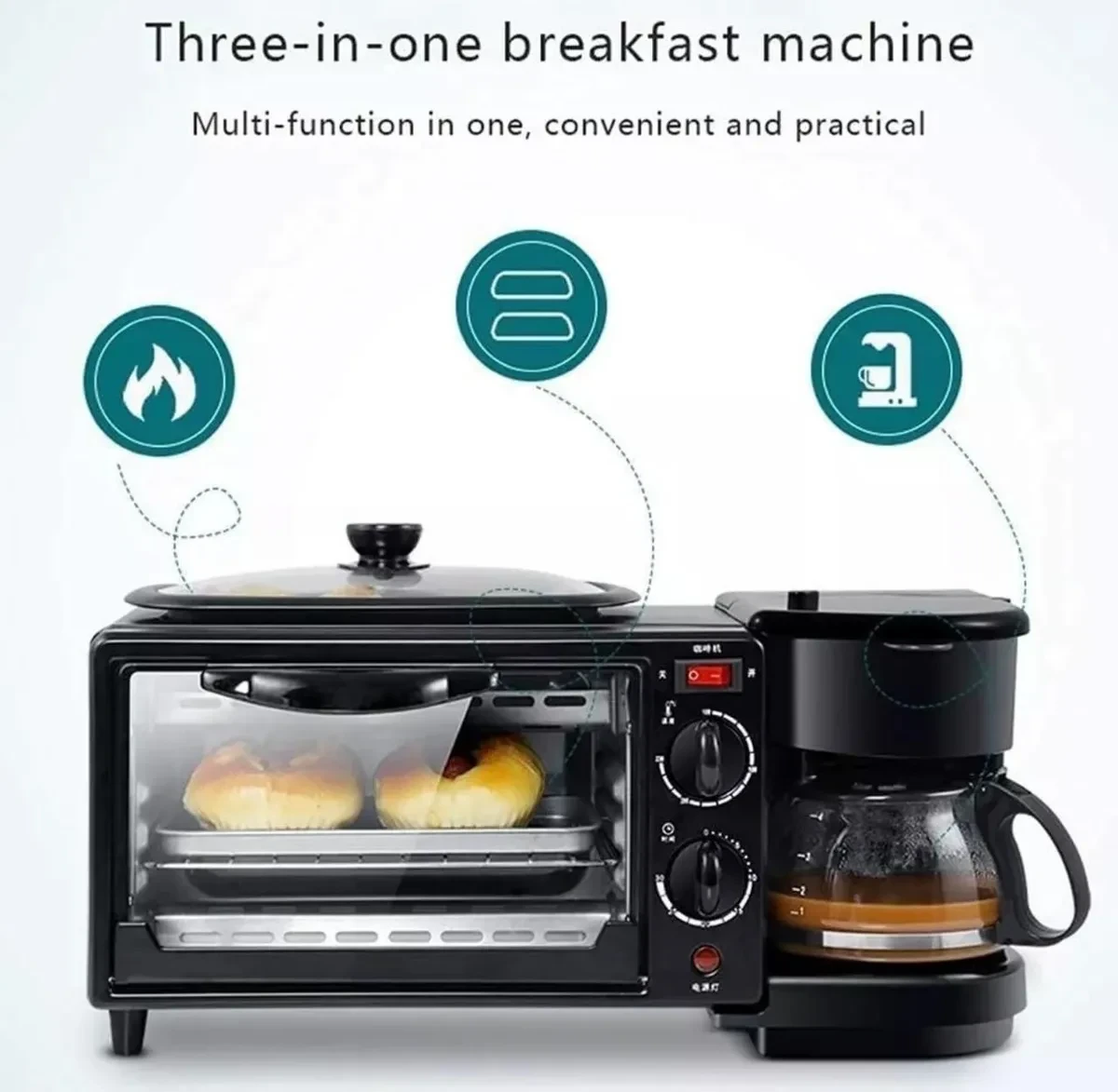 Maquina Desayuno 3 en 1 Sokany Cafetera  4