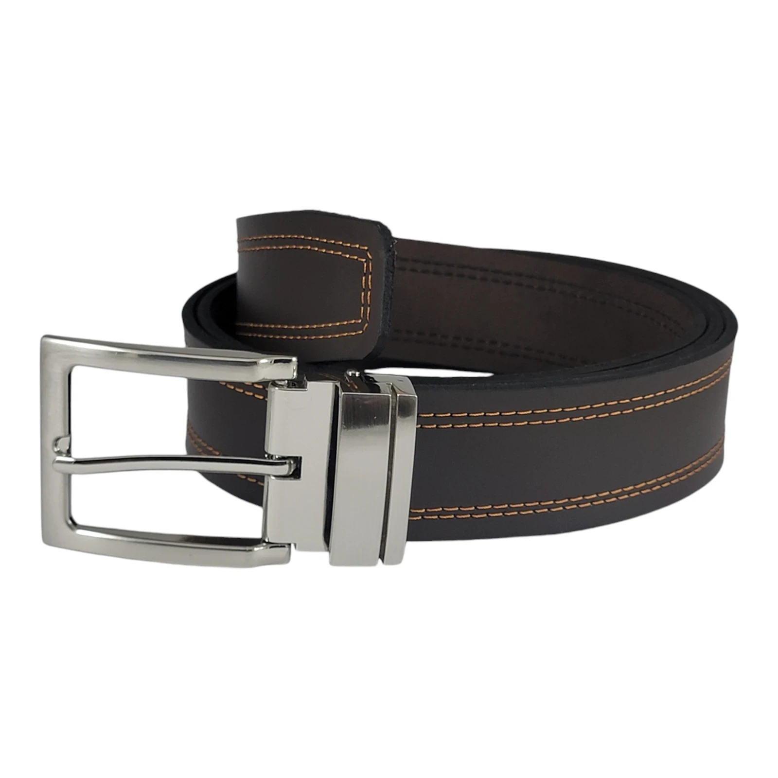 Faja formal cuero vaqueta cafe oscuro 