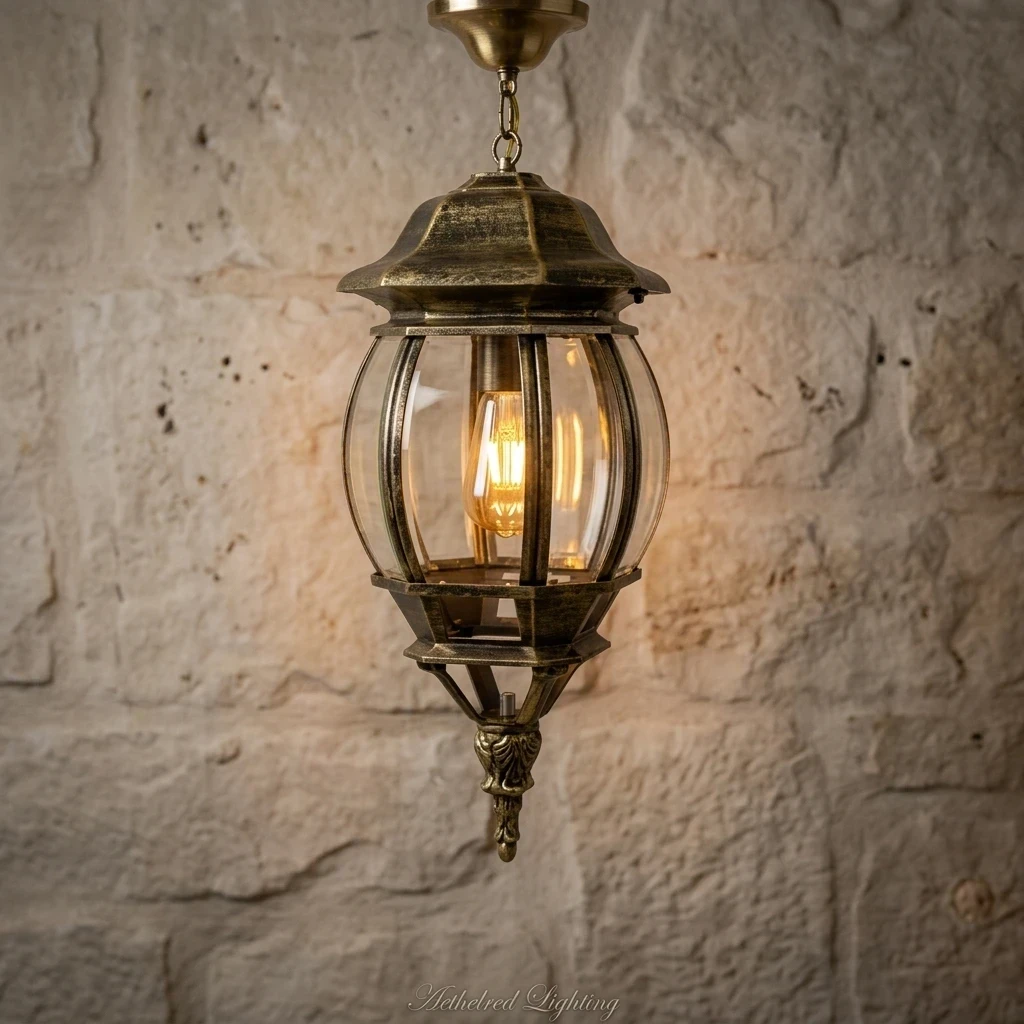 FAROL COLGANTE COLONIAL XL 1L E27 BRONCE ANTIGUO 190X600MM 2