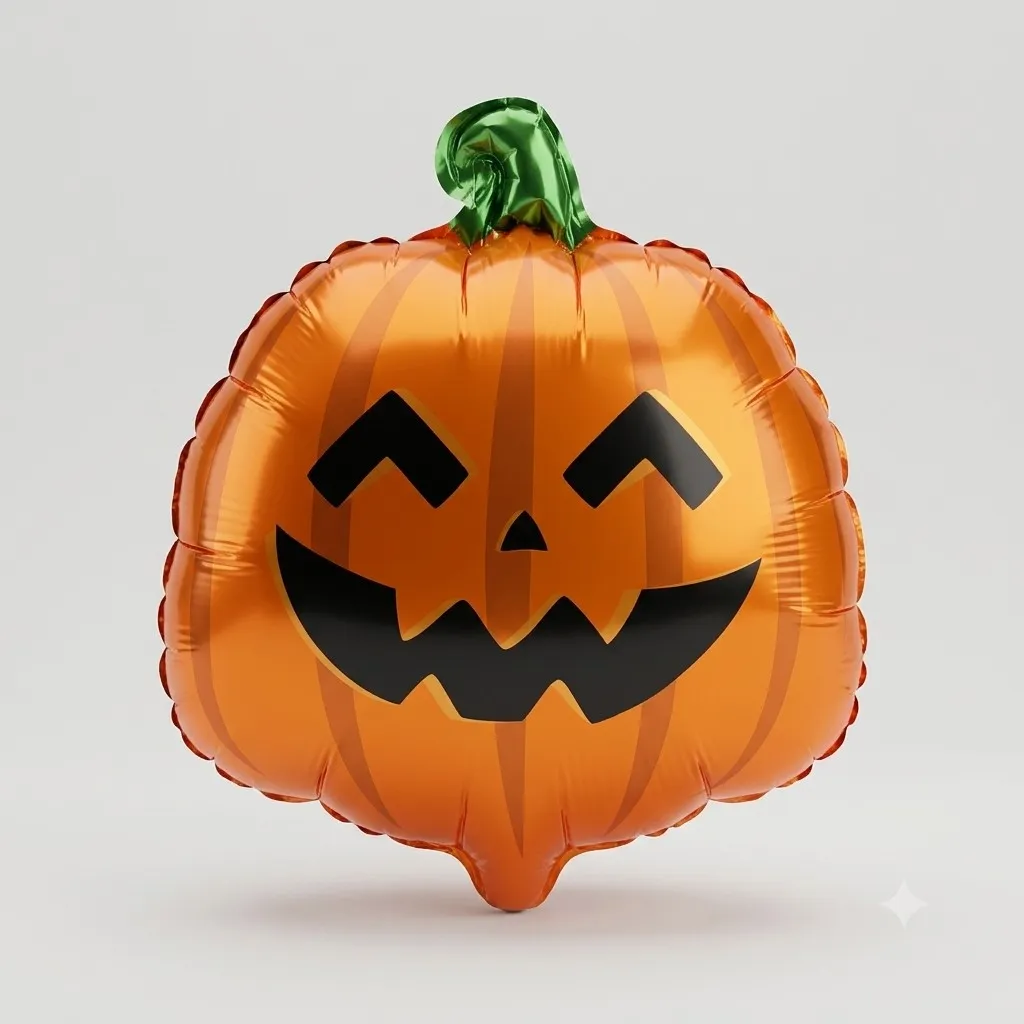 Globo metalizado chico 26x28cm Halloween calabaza 