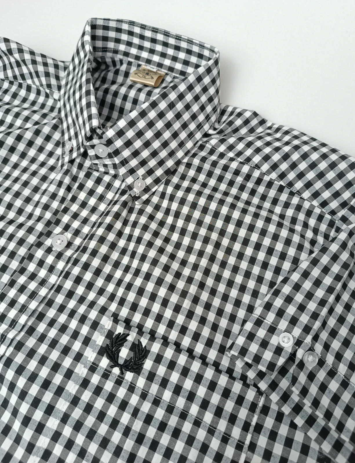 Camisa cuadros blanco con negro  2