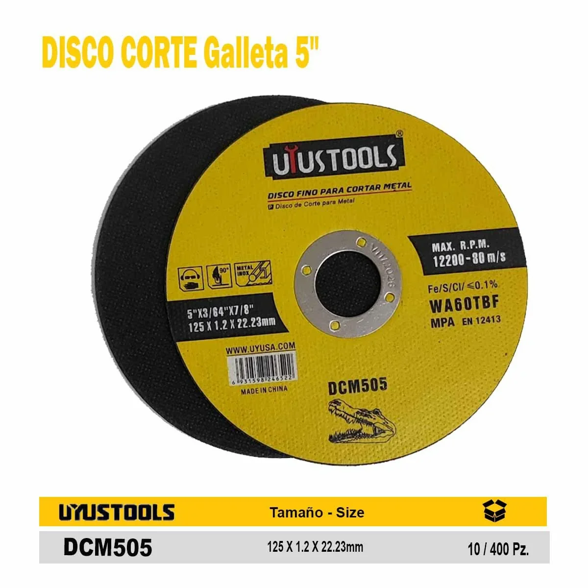 DISCO CORTE Galleta UYUST 5" x 1.2 x 22.2 
