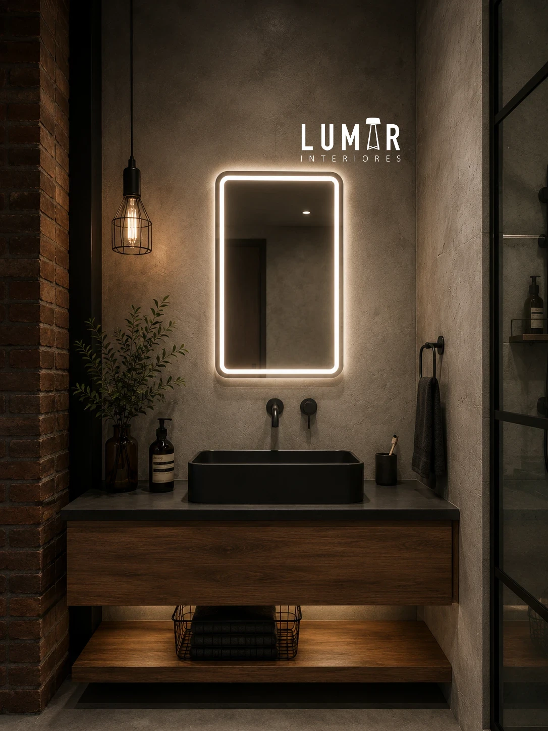 Espejo LED Rectangular Touch Moderno  3