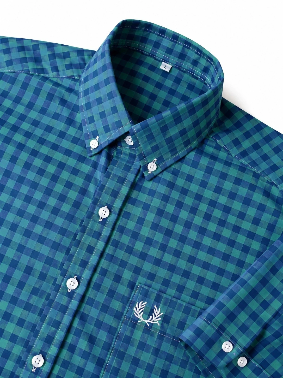 Camisa cuadros azul y verde 